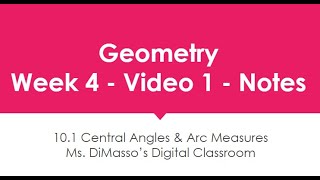 Geometry: Central Angles & Arc Measures