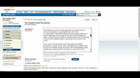 How To Format A CreateSpace Print Book Description