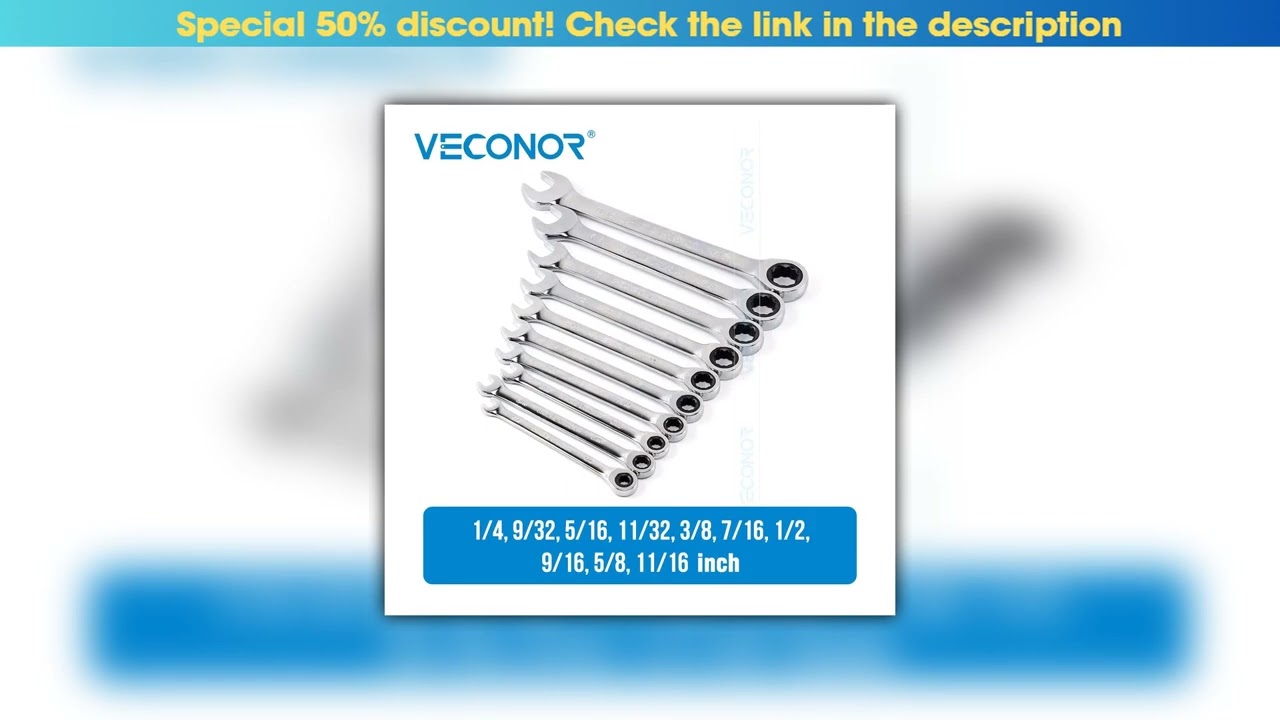 Top 1/4-11/16 Inch Ratchet Wrench Set of Keys High Torque Spanner Tool 72-Tooth Imperial Size Mirro