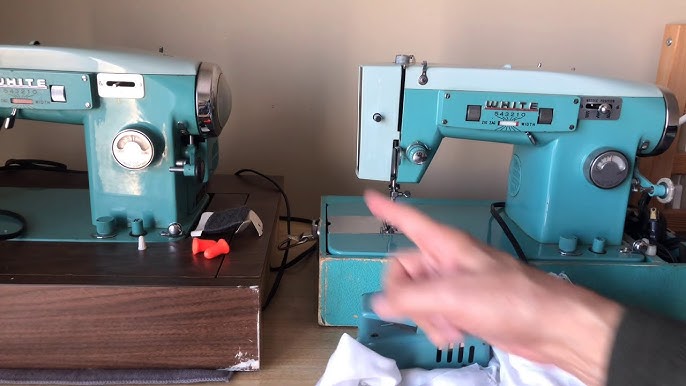 NIFTYTHRIFTYGIRL: Vintage White model 672 sewing machine with CAMS 