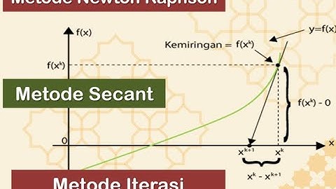 Akar Persamaan - Metode Iterasi, Metode Newton Raphson, dan Metode Secant - Metode Numerik