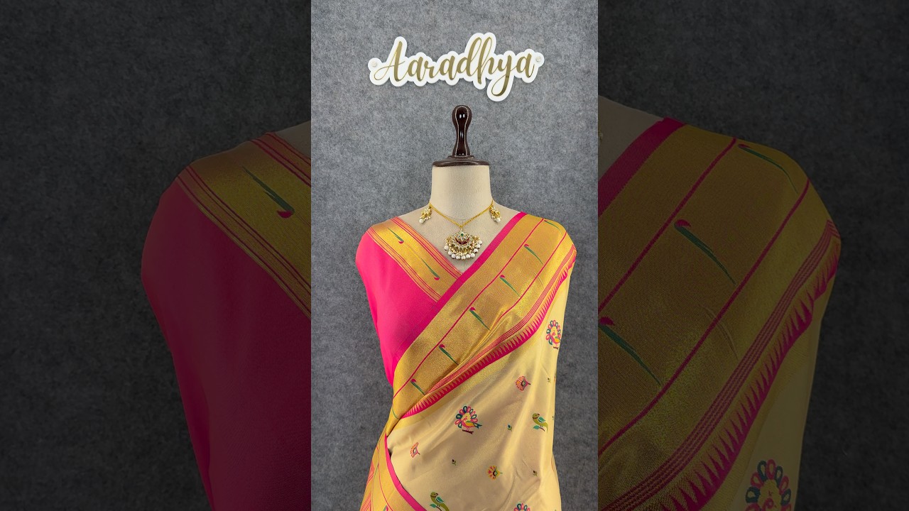 Traditional Tissue Silk Floral Folk Pallu Paithani Saree