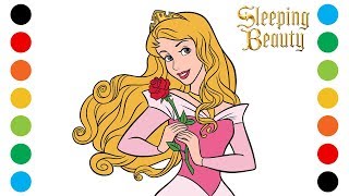 Princess Aurora Sleeping Beauty Coloring Pages for Kids | Digital Coloring