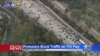 Pro-Armenia Protesters Block Both Sides Of 170 Freeway In North Hollywood