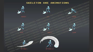 Big Skeleton Pixel Art Monsters