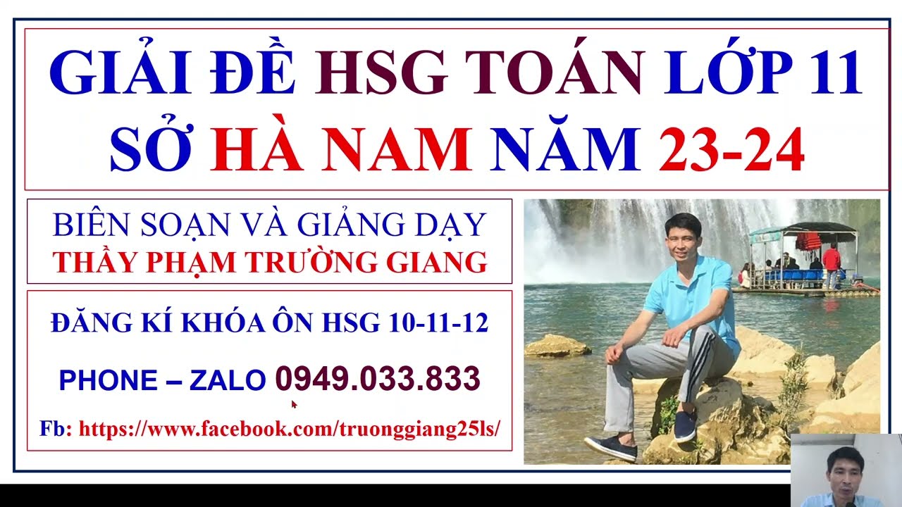 Giải đề Học Sinh Giỏi Toán 11 Hà Nam 2024