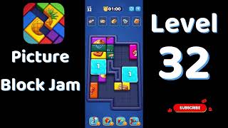 Picture Block Jam Level 32 Walkthrough 🧩🎮 | Puzzle Gameplay & Solution | Solutionguruji