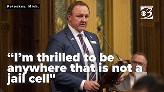 Michigan Rep. Neil Friske addresses arrest during reelection campaign speech