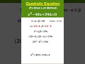 Solve Quadratics- Po-Shen Loh Method
