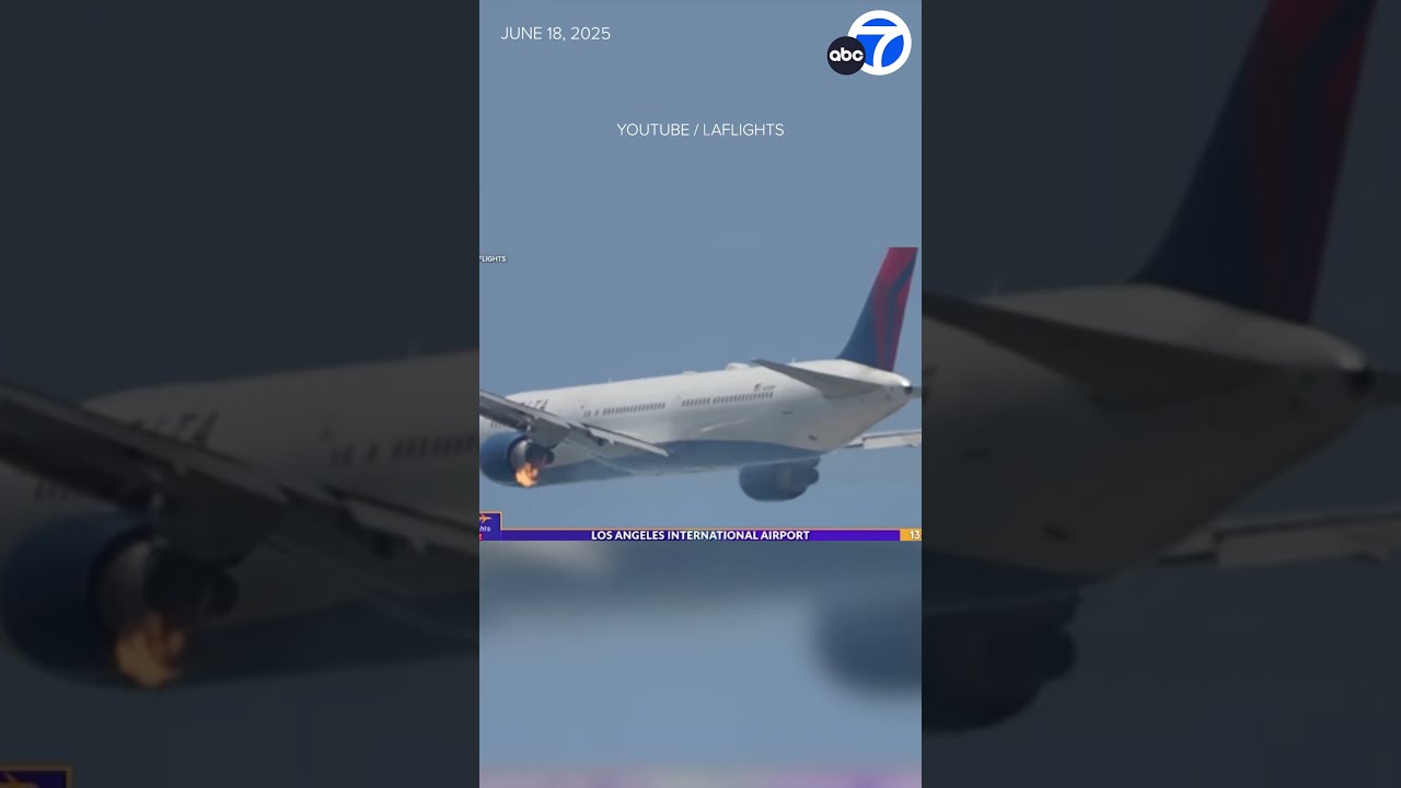 Video Shows Plane S Engine Burst Into Flames Shortly After Takeoff From LAX