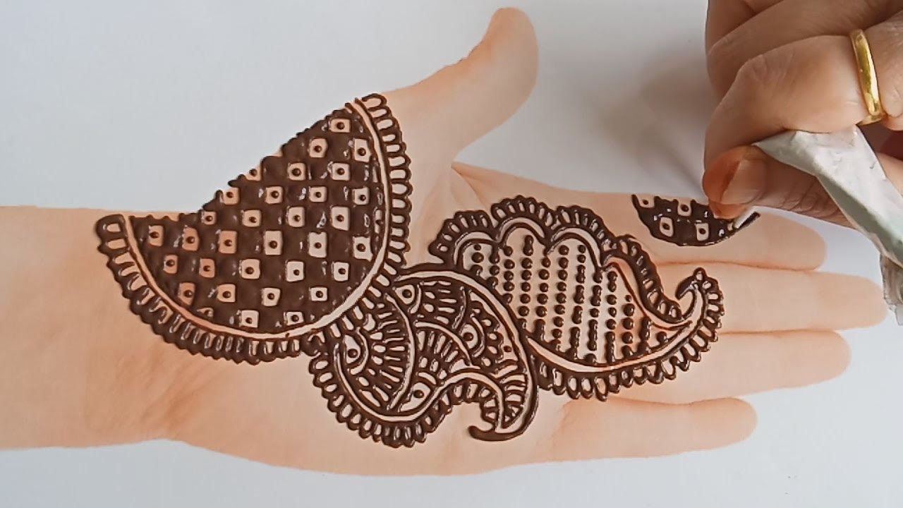 Stylish simple henna mehndi design - tattoo - YouTube