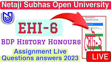 NSOU BDP EHI-6 Live Assignment questions answers 2023 ||  BDP 3rd year EHI-6 || nsou assignment 2023