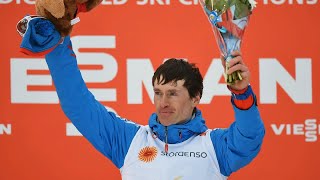 Максим Вылегжанин Чемпион мира в скиатлоне на ЧМ-2015. Фалун (Швеция).