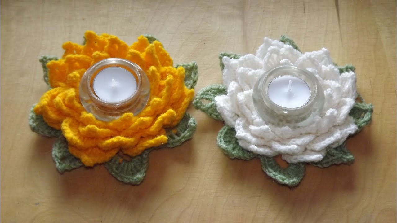 Kwiat lotosu - świecznik - Szydełkowanie bez tajemnic