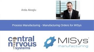 Process manufacturing - Manufacturing Orders