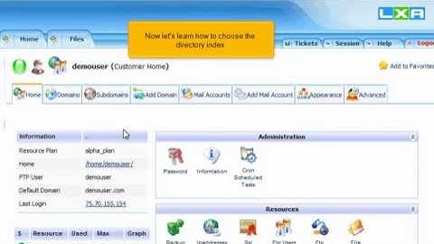 How to choose the directory index in LxAdmin/Kloxo (Flipper Host)