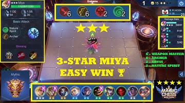⭐⭐⭐ 3 STAR MIYA FULL BUILD (6 ARCHER) -EASY WIN 1ST🏆- MAGIC CHESS BEST COMBO BUILD - MOBILE LEGENDS