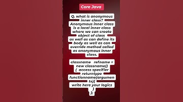 "Understanding Anonymous Inner Class in Java: Definition and Usage"