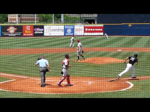 Indians 1B Beau Mills lines a single to CF off Gia...