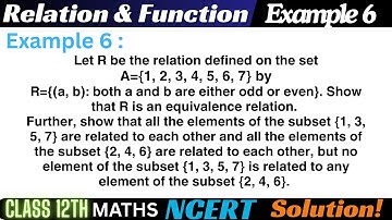 Example 6 Chapter1 Relation & Function Class 12 Math | Example 6 Class12 Ch 1 NCERT Maths