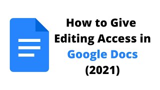 How To Give Edit Access in Google Docs (2021) #GoogleDocs