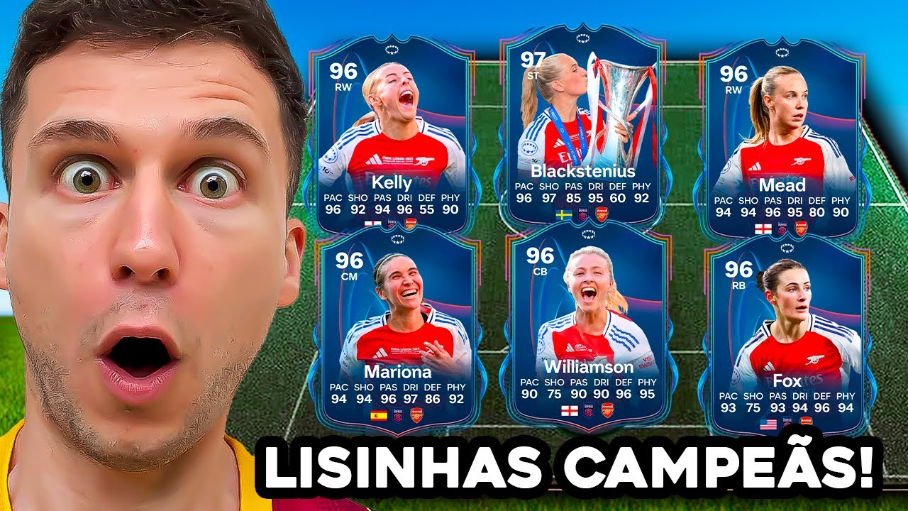 COMPREI O TIME LISINHO CAMPEÃO DA CHAMPIONS LEAGUE FEMININA! EA FC 25 ULTIMATE TEAM BR