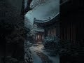 Winter Cabin in Snow 🌨️ | Calm Relaxing Music & Cozy Fireplace Sounds #sleep #relaxing #snow