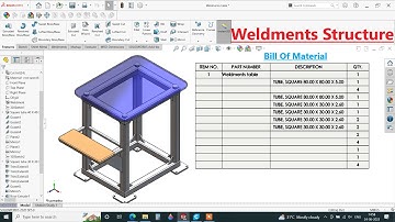 ✅Solidworks Weldments | How to design a table & Cut list in Solidworks