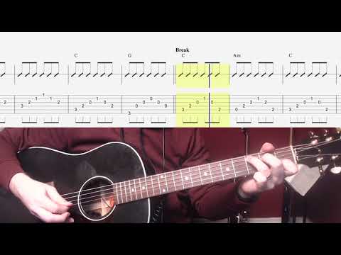 Hallelujah Easy Chords Guitar Tab and Play Along (Picking)