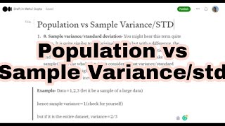 Difference between Population vs Sample variance