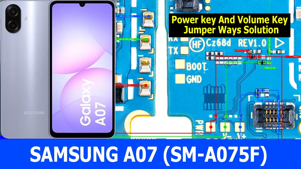 SAMSUNG A07 4G (SM-A075F) Power key And Volume Key Jumper Ways Solution ...