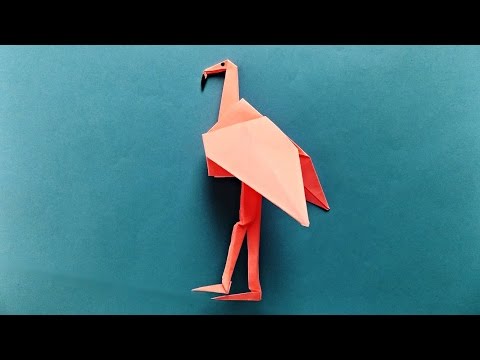 Қалай фламинго қағаздан / Оригами из бумаги | Flamingo from paper