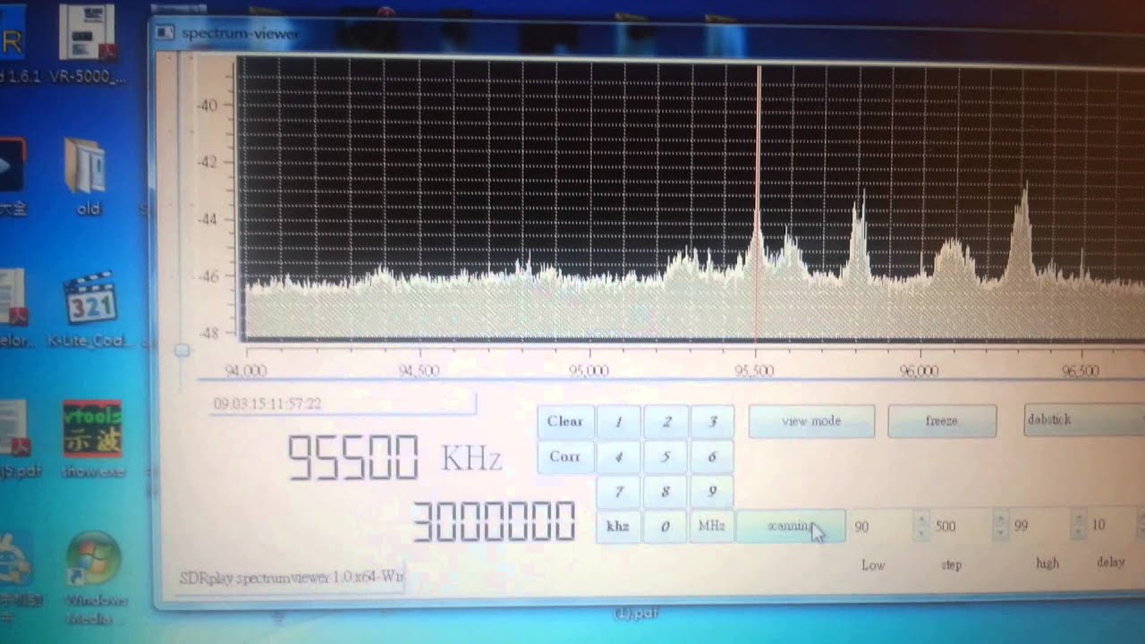 Spectrum viewer with sdr dongle RTL2832U - YouTube