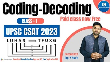 Coding decoding reasoning tricks | UPSC CSAT PYQ | CSAT 2023 | UPSC Reasoning