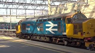 The Class 37 ‘Tractor’ BR Large Logo Blue No.37403 'Isle of Hulls' was now leave at Carlisle.