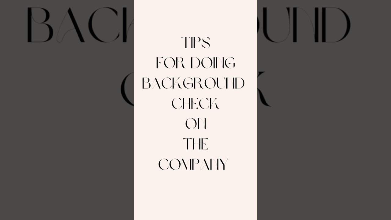How to do a background check on a company 