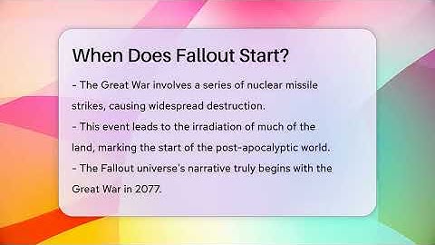 When Does Fallout Start? - The SciFi Reel