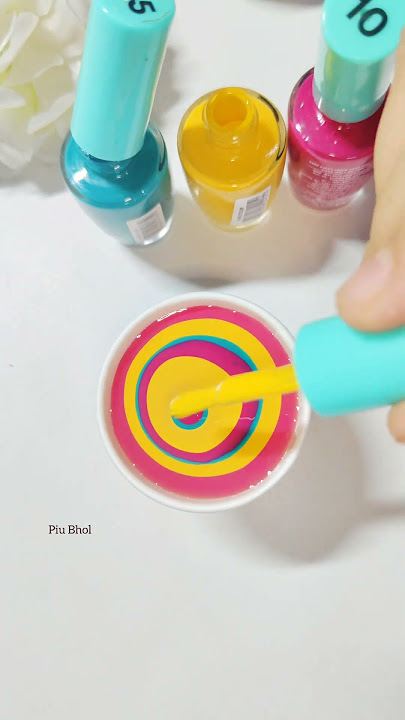 🧷✨ Water Marble Nail Art Design At Home 💅🏡 #nailart #piubhol #shorts