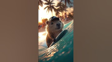 KLING AI Surf Capybara #capybara #ai #klingai #artificialintelligence #shortvideo
