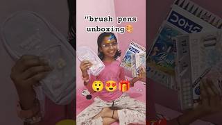 “Cute Brush Pen Unboxing 🎨+pencil pouch 👝🥰#shorts #trending #newshorts #viral