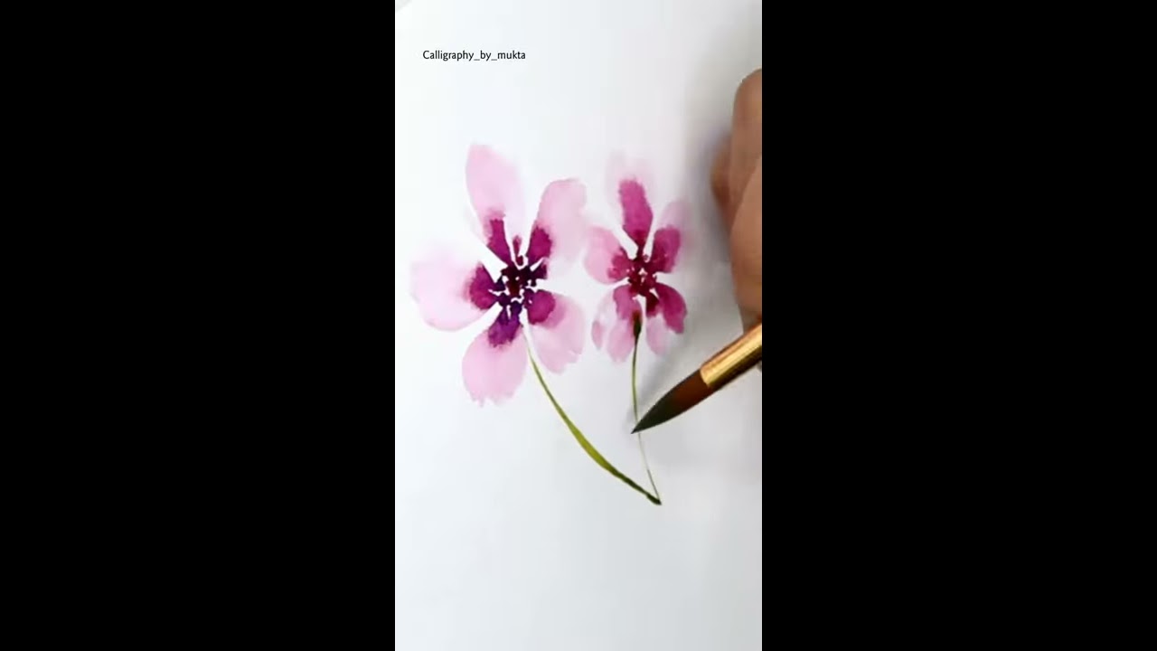  Shorts How To Paint Easy Five Petal Flower Using Watercolors