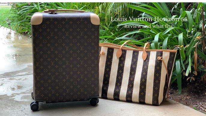 Louis Vuitton Horizon Soft 55 Monogram Canvas Rolling Duffle Bag Brown