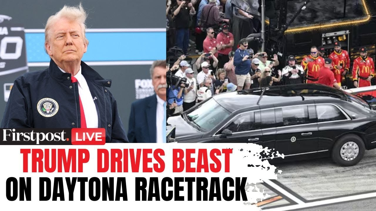 Trump LIVE: US President Trump's Motorcade Drives Lap of Daytona