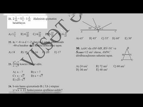 9 cu sinif riyaziyyat buraxılış imtahanının suallarının izahı 2018