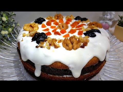 Торт рецепт домашний🎂торт с орехами и черносливом🍰Торт Сметанным кремом. Масляный бисквит🥞NataLife
