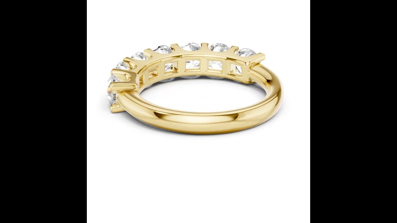 Seven-Stone Round Cut Diamond Half-Eternity Statement Band