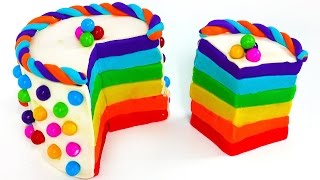 Play Doh Torta, Plastilina Pongo Giocattoli, Español, Play Doh Cake Rainbow!!!
