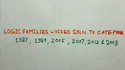 Video Solution to 6 GATE Problems-Logic Families(Summary)