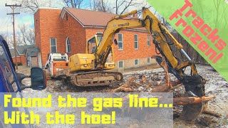 Digging out collapsing foundation wall at the ABANDONED CHURCH project! Ep.4