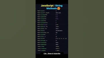 JavaScript : String Methods 😍 #shorts #coding #programming